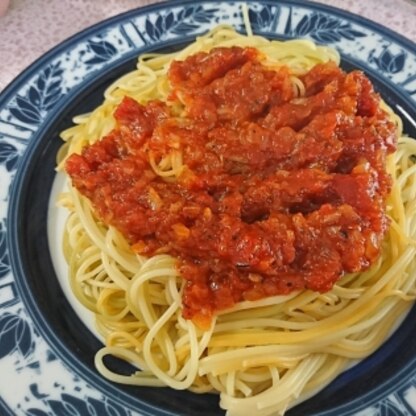 こんにちは～
雨で外出しづらい時　常備トマト缶でおいしくできました!
シンプルで香りも良くて大好きです☆ごちそうさま